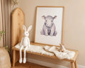Playroom Ideas | Hippo Nursery Wall Art | Safari Animal Baby Illustration wall art print, modern home decor, unframed artwork by Nomad & Nest