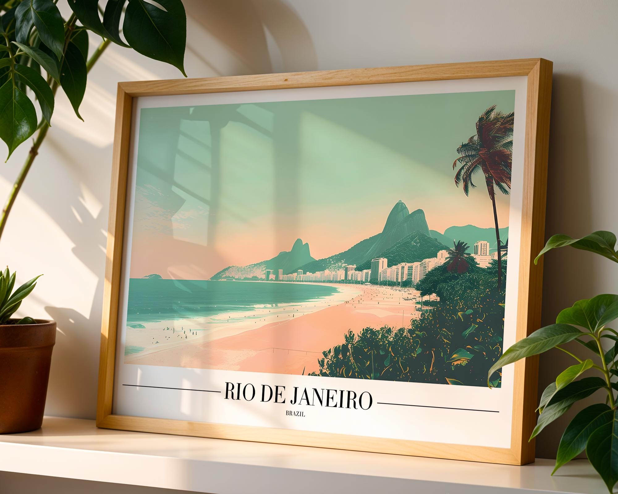 Rio de Janeiro Print | Ipanema Beach, Brazil Travel Poster wall art print, modern home decor, unframed artwork by Nomad & Nest