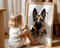 German Shepherd Watercolour Print | Loyal Dog Portrait Wall Art wall art print, modern home decor, unframed artwork by Nomad & Nest