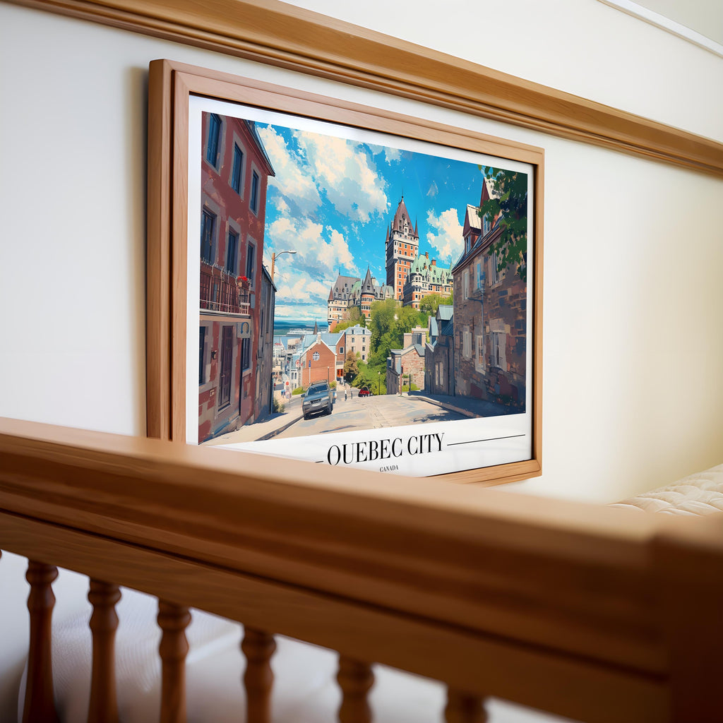 Chateau Frontenac Art Print | Quebec City Travel Poster wall art print, modern home decor, unframed artwork by Nomad & Nest