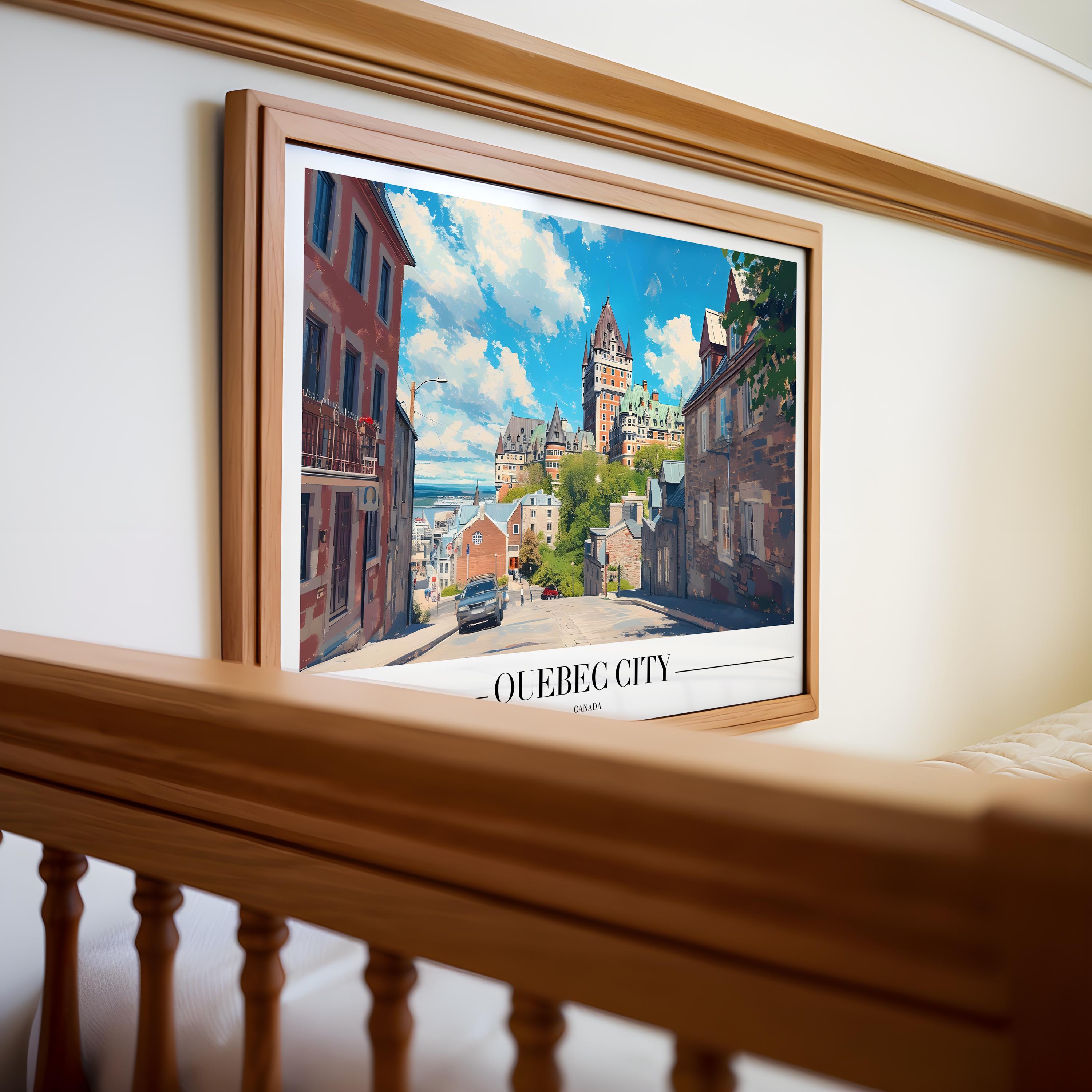Chateau Frontenac Art Print | Quebec City Travel Poster wall art print, modern home decor, unframed artwork by Nomad & Nest