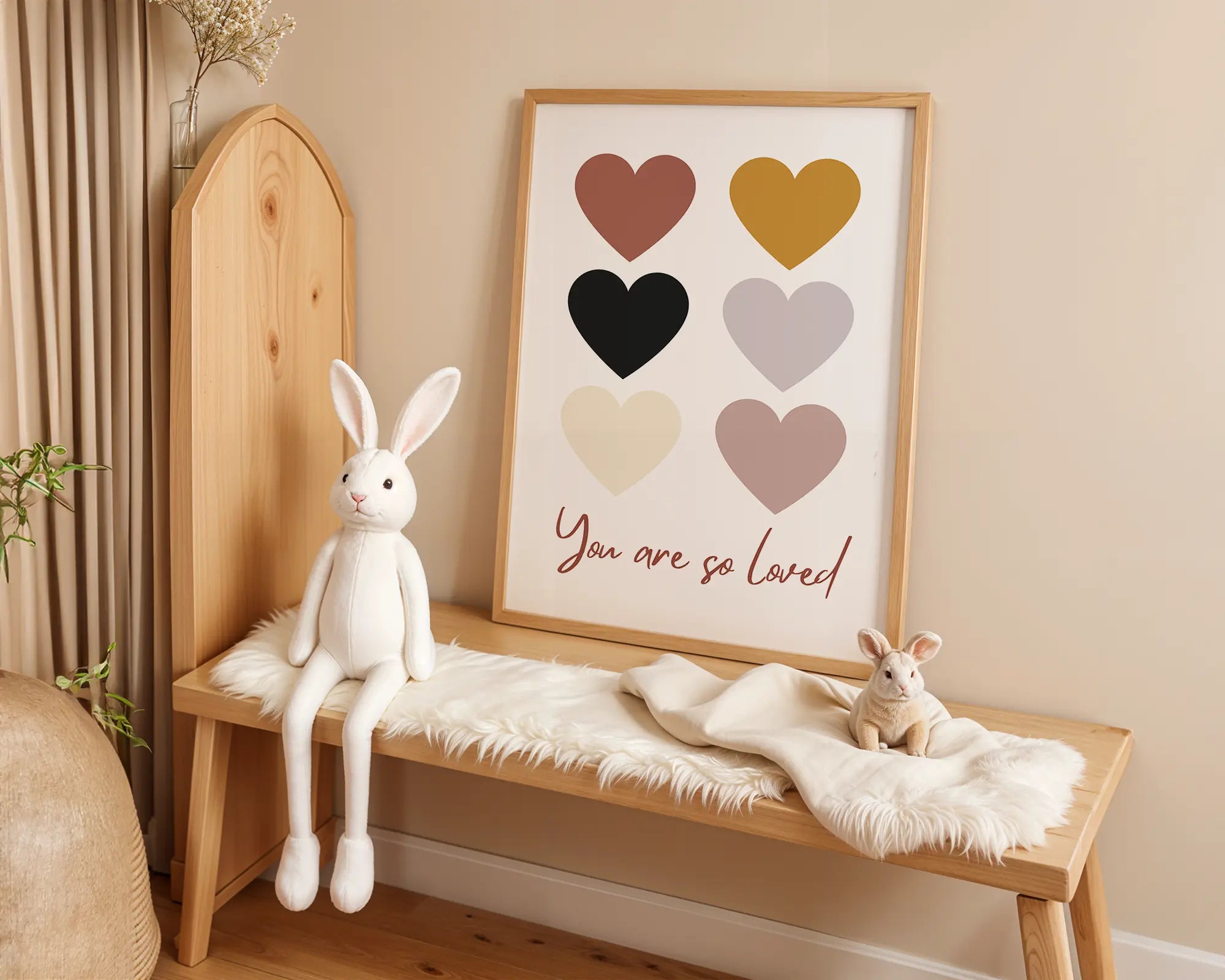 Playroom Ideas | You Are So Loved Nursery Print | Neutral Heart Wall Art wall art print, modern home decor, unframed artwork by Nomad & Nest