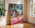 Colourful Prints | Tiger in Pink Convertible Art Print | Retro Jungle Poster wall art print, modern home decor, unframed artwork by Nomad & Nest