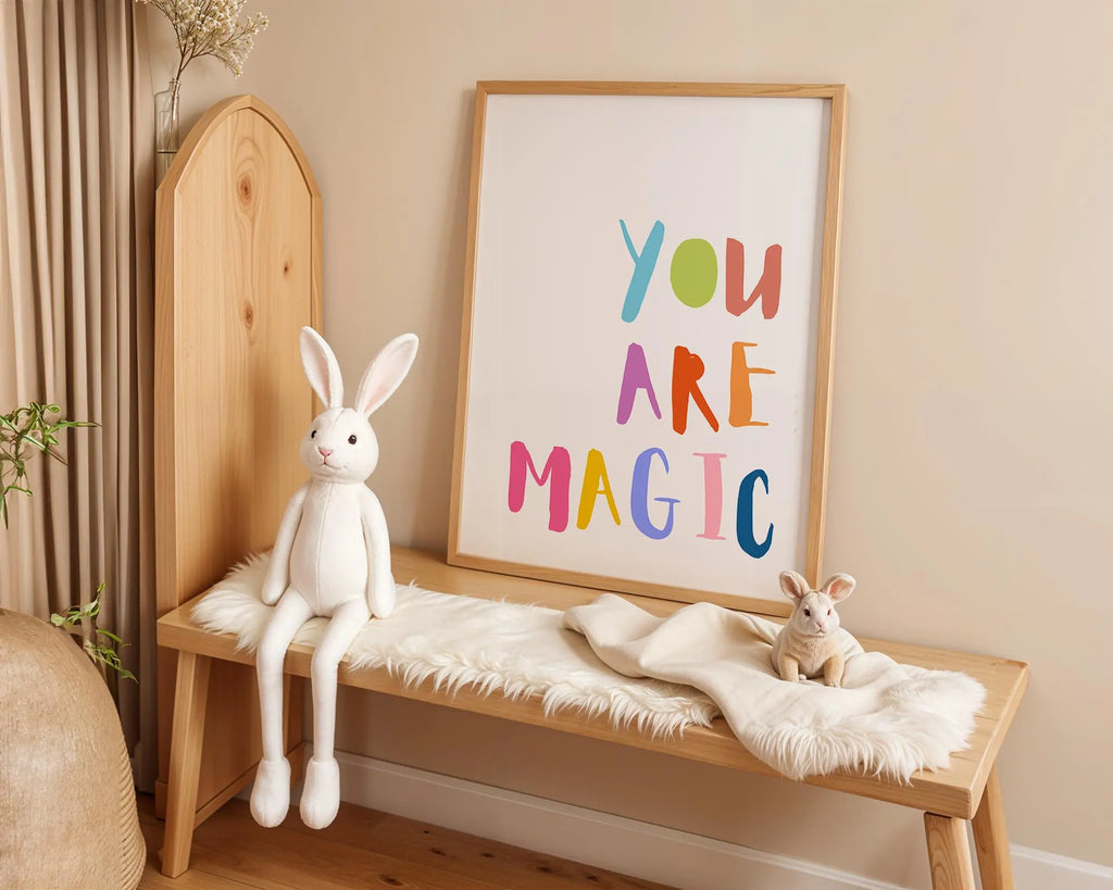 Playroom Ideas | You Are Magic Nursery Wall Art | Playful Quote Baby Print wall art print, modern home decor, unframed artwork by Nomad & Nest