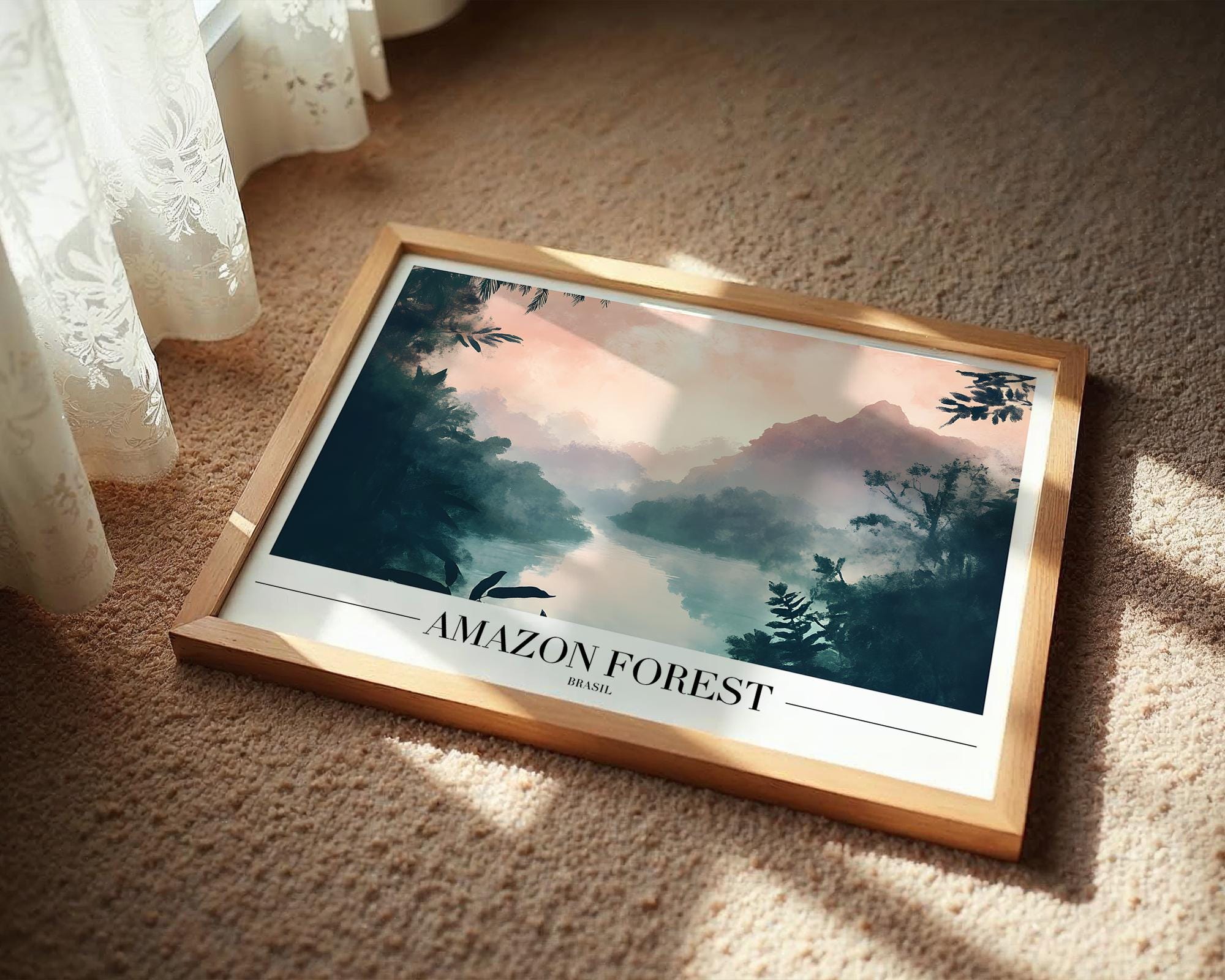 Amazon Rainforest Print | Brazil Jungle Landscape Art wall art print, modern home decor, unframed artwork by Nomad & Nest
