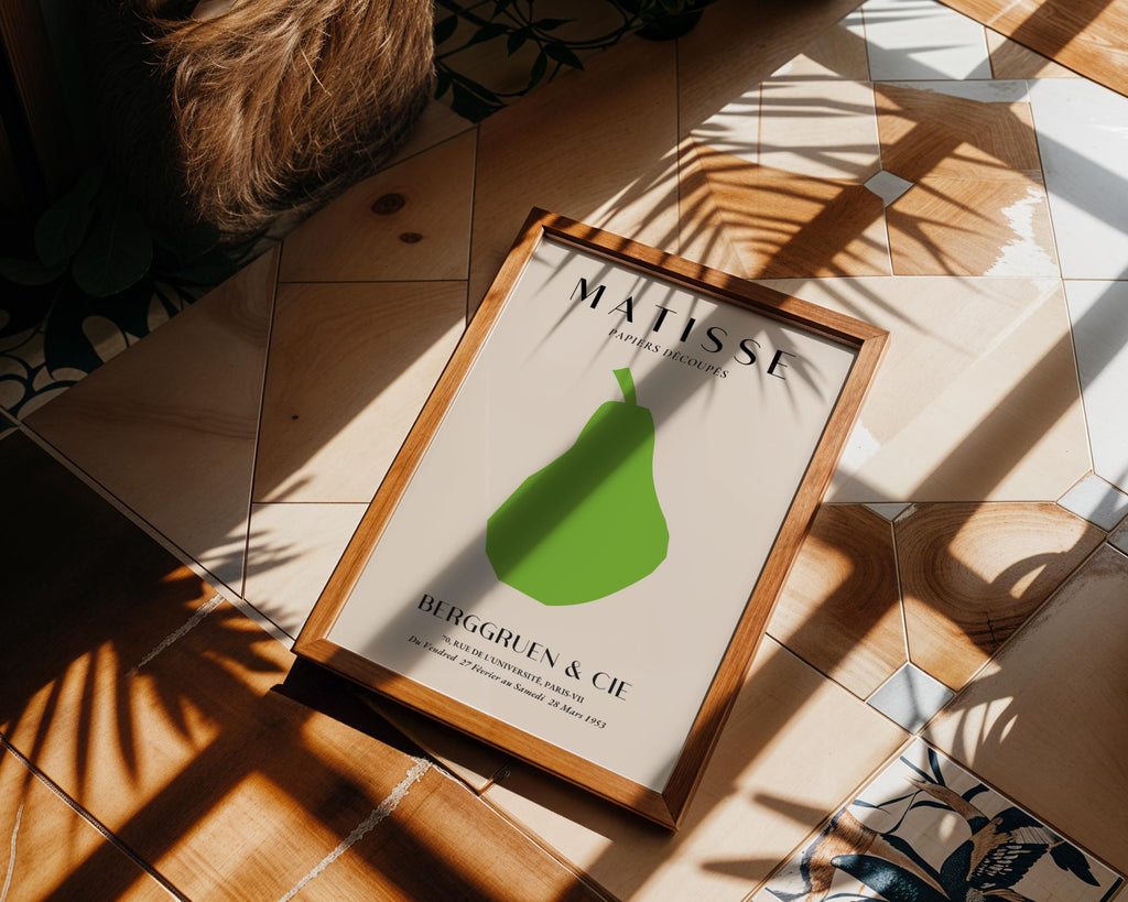 Henri Matisse Print | Pear Art  | Green Fruit Cut-Out Poster wall art print, modern home decor, unframed artwork by Nomad & Nest
