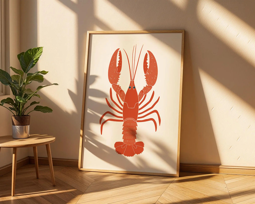 Bold Lobster Print | Coastal Nautical Wall Art wall art print, modern home decor, unframed artwork by Nomad & Nest
