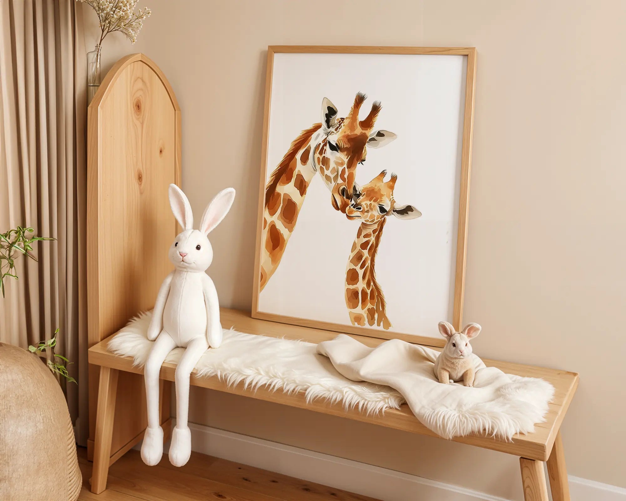Playroom Ideas | Giraffe Family Nursery Wall Art | Safari Animal Baby Print wall art print, modern home decor, unframed artwork by Nomad & Nest