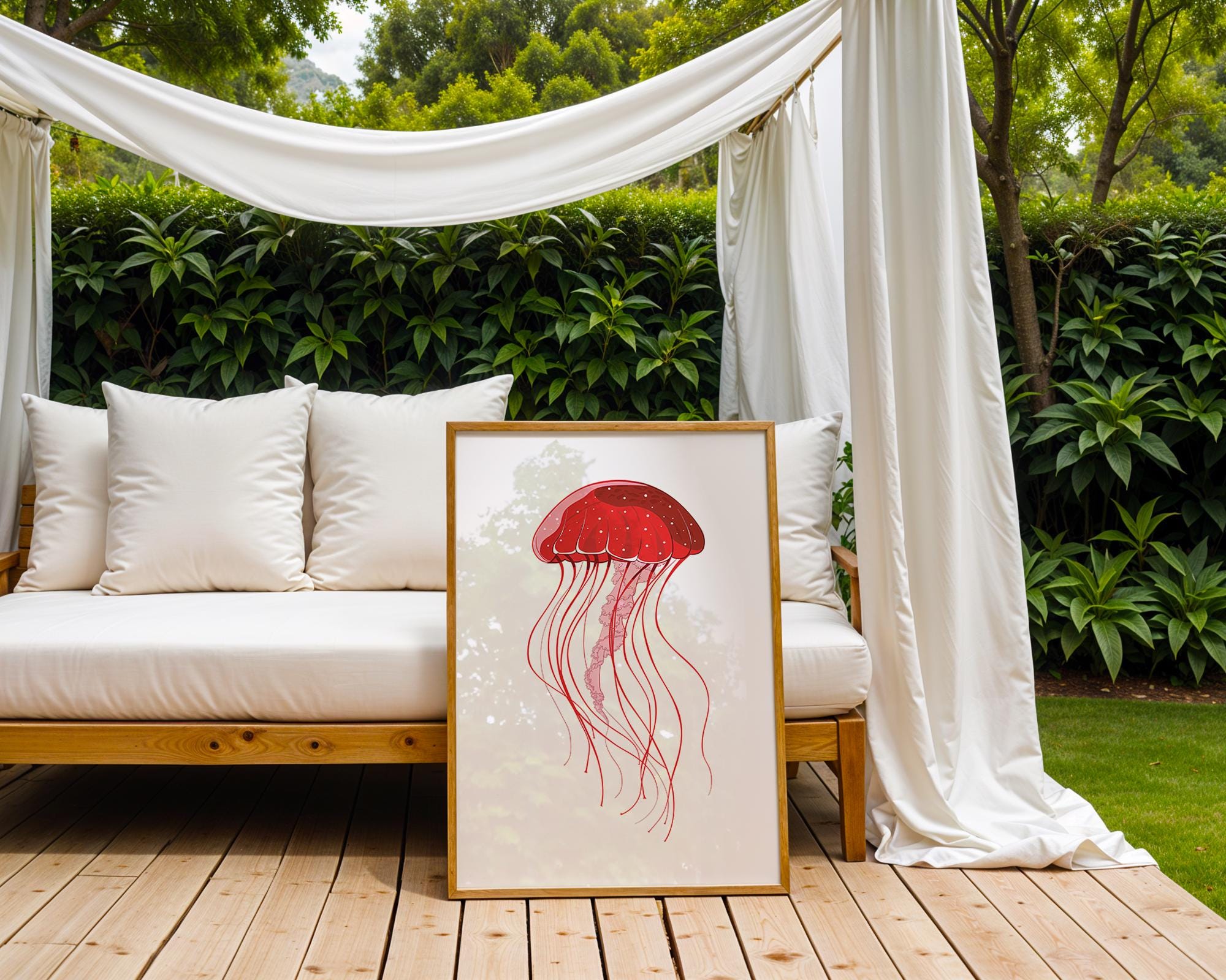 Jellyfish Art Print | Modern Coastal Wall Decor wall art print, modern home decor, unframed artwork by Nomad & Nest