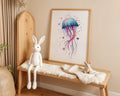 Playroom Ideas | Colourful Jellyfish Nursery Art | Underwater Ocean Wall Print wall art print, modern home decor, unframed artwork by Nomad & Nest