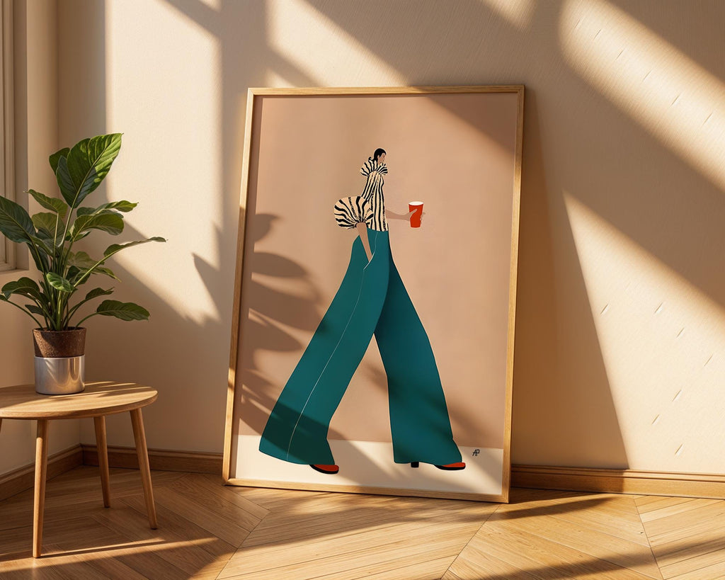 Zebra Blouse Woman Art Print | Modern Illustration Decor wall art print, modern home decor, unframed artwork by Nomad & Nest