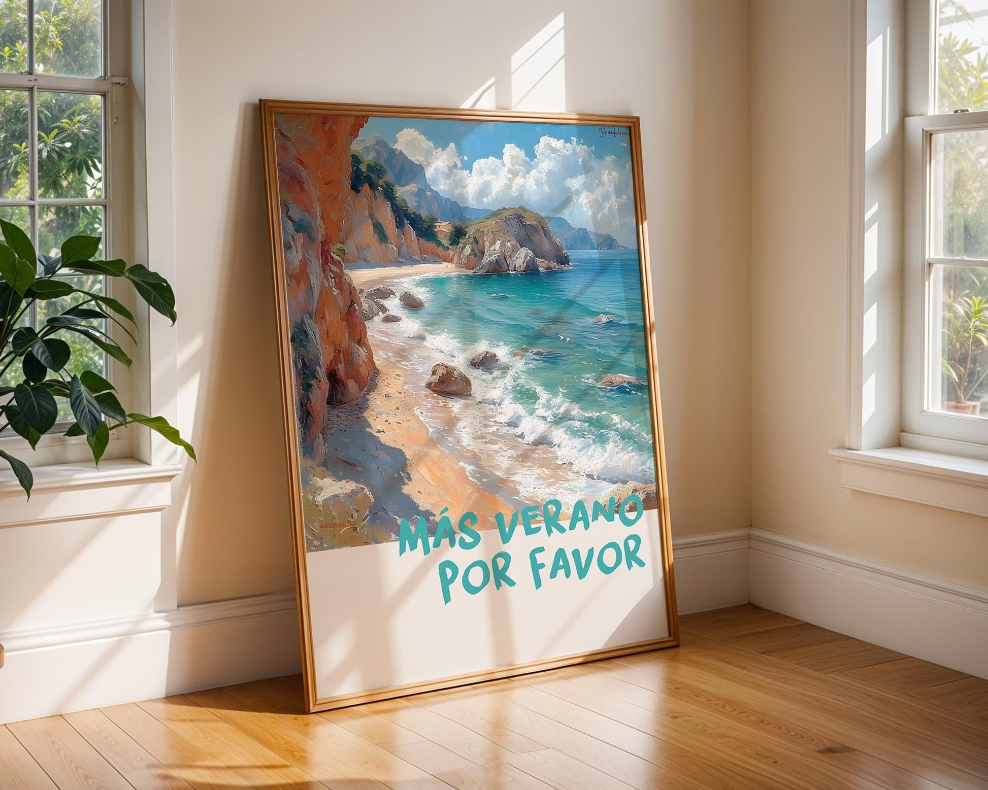 Colourful Prints | Mediterranean Beach Print | Spanish Coastal Wall Art wall art print, modern home decor, unframed artwork by Nomad & Nest