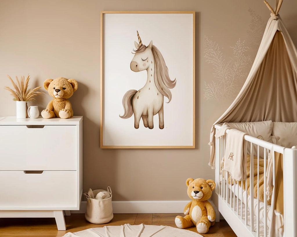Playroom Ideas | Dreamy Unicorn Nursery Wall Art | Magical Baby Room Print wall art print, modern home decor, unframed artwork by Nomad & Nest