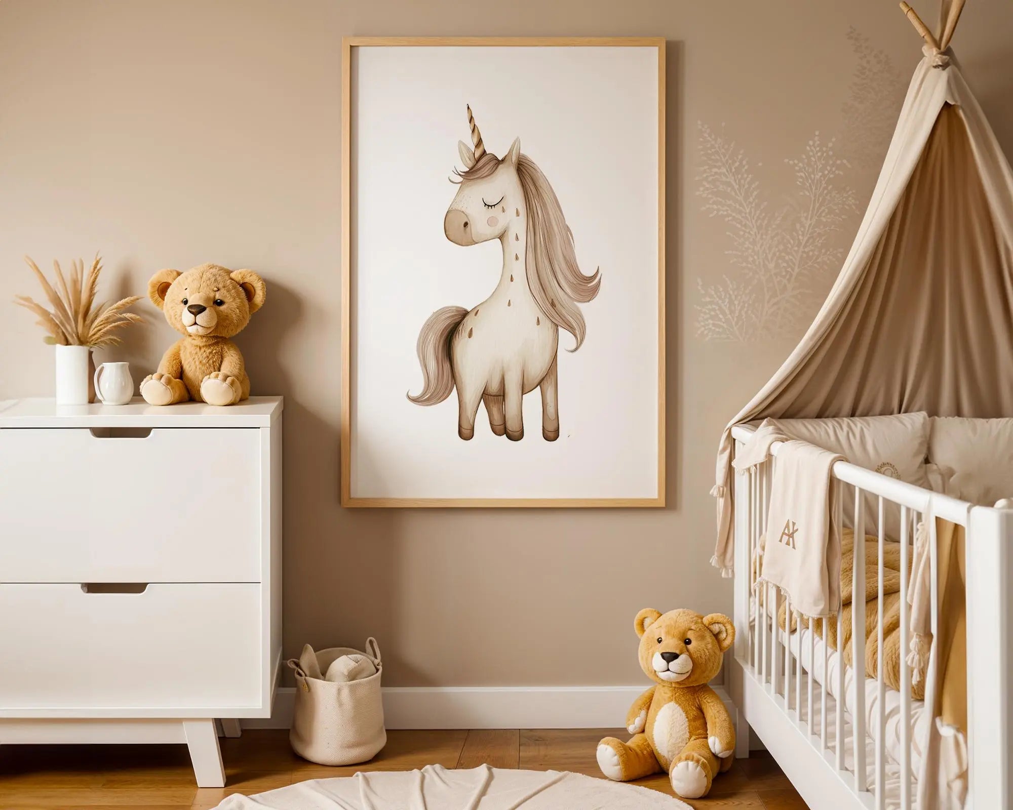 Playroom Ideas | Dreamy Unicorn Nursery Wall Art | Magical Baby Room Print wall art print, modern home decor, unframed artwork by Nomad & Nest