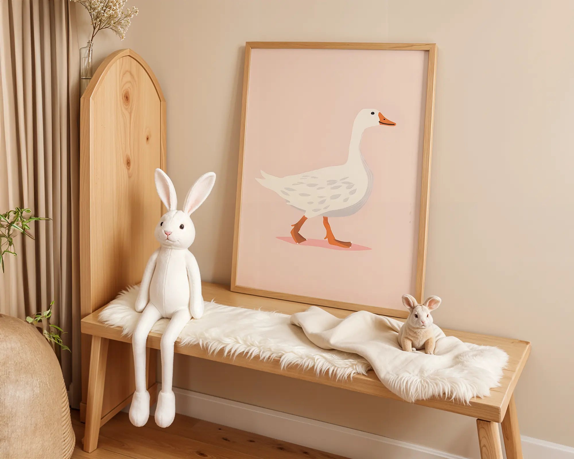 Playroom Ideas | Goose Nursery Wall Art | Minimal Farm Animal Baby Print wall art print, modern home decor, unframed artwork by Nomad & Nest