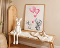 Playroom Ideas | Elephant Balloon Nursery Art | Safari Love Baby Wall Print wall art print, modern home decor, unframed artwork by Nomad & Nest