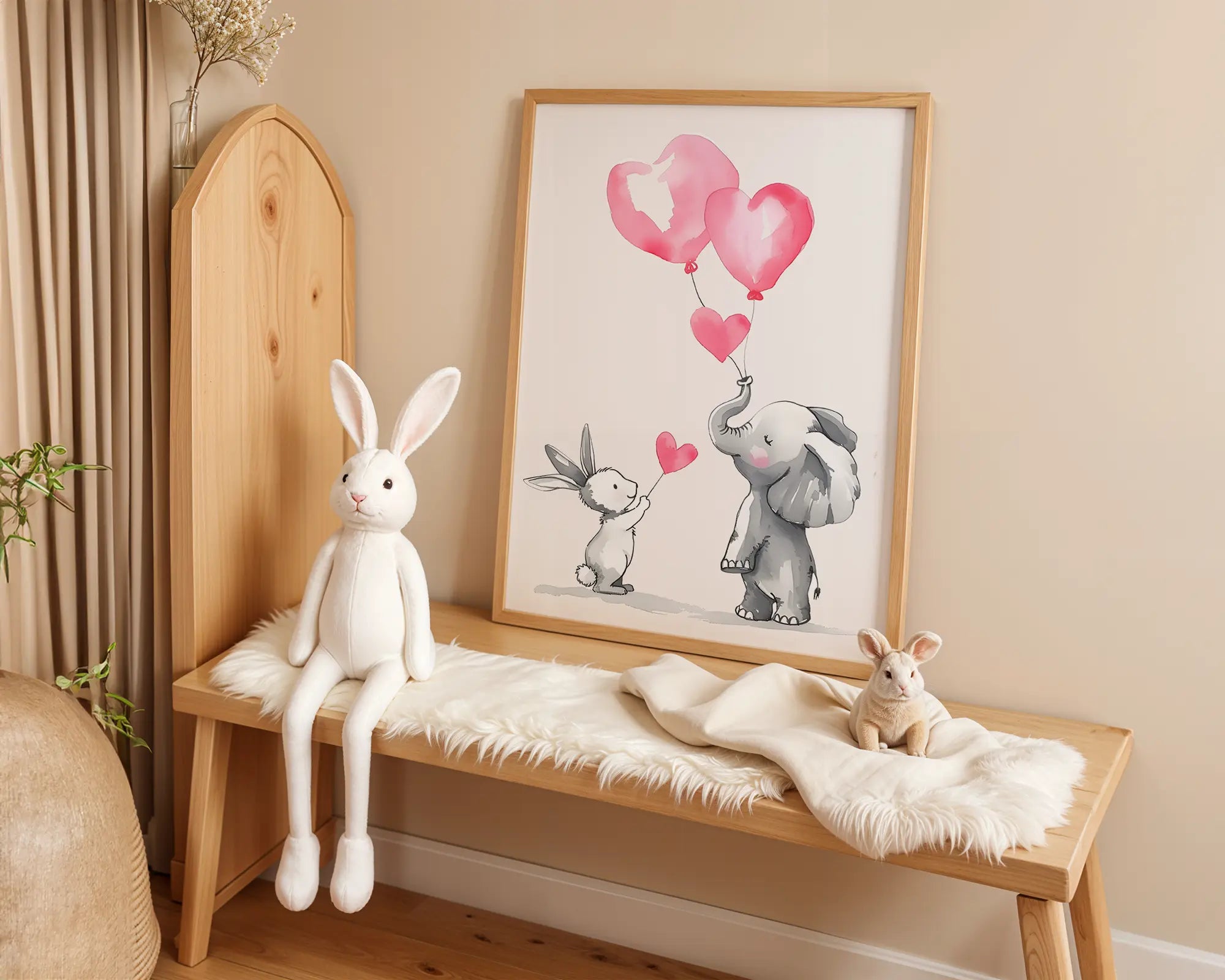 Playroom Ideas | Elephant Balloon Nursery Art | Safari Love Baby Wall Print wall art print, modern home decor, unframed artwork by Nomad & Nest