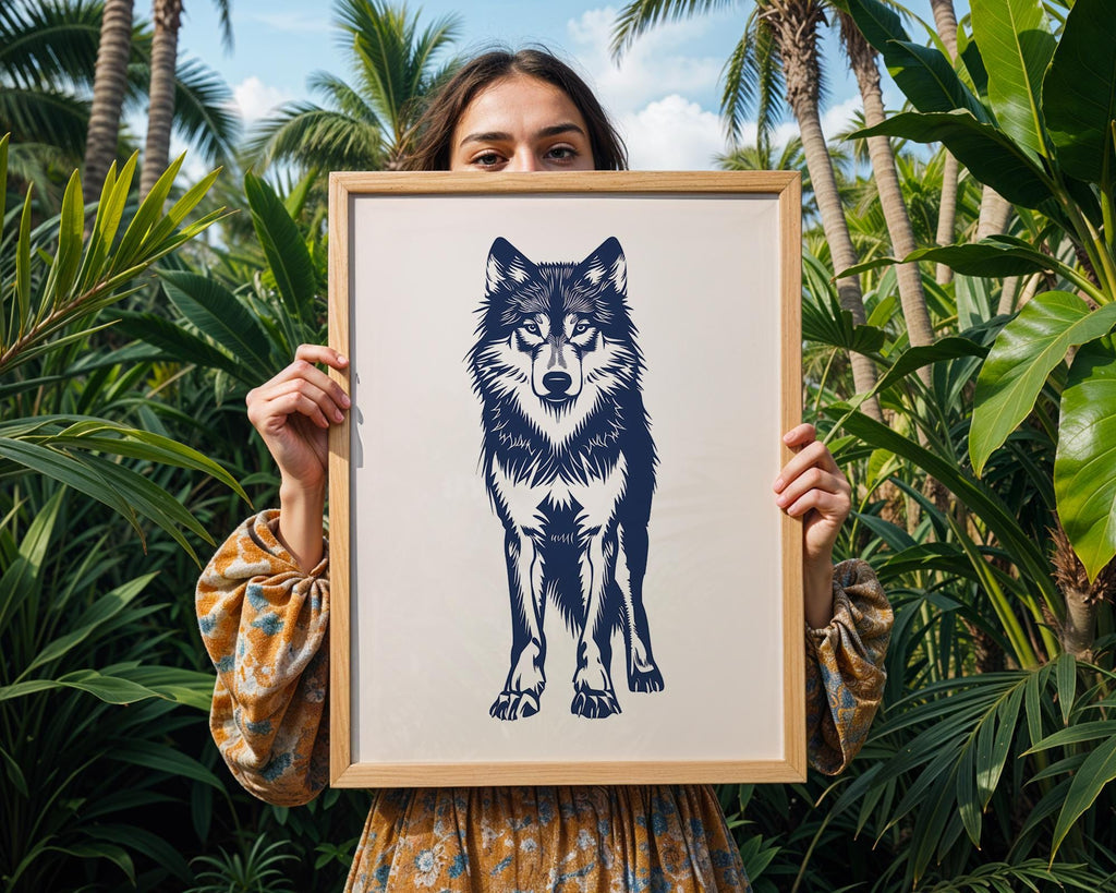 Majestic Wolf Art Print | Bold Animal Decor, Forest Poster wall art print, modern home decor, unframed artwork by Nomad & Nest