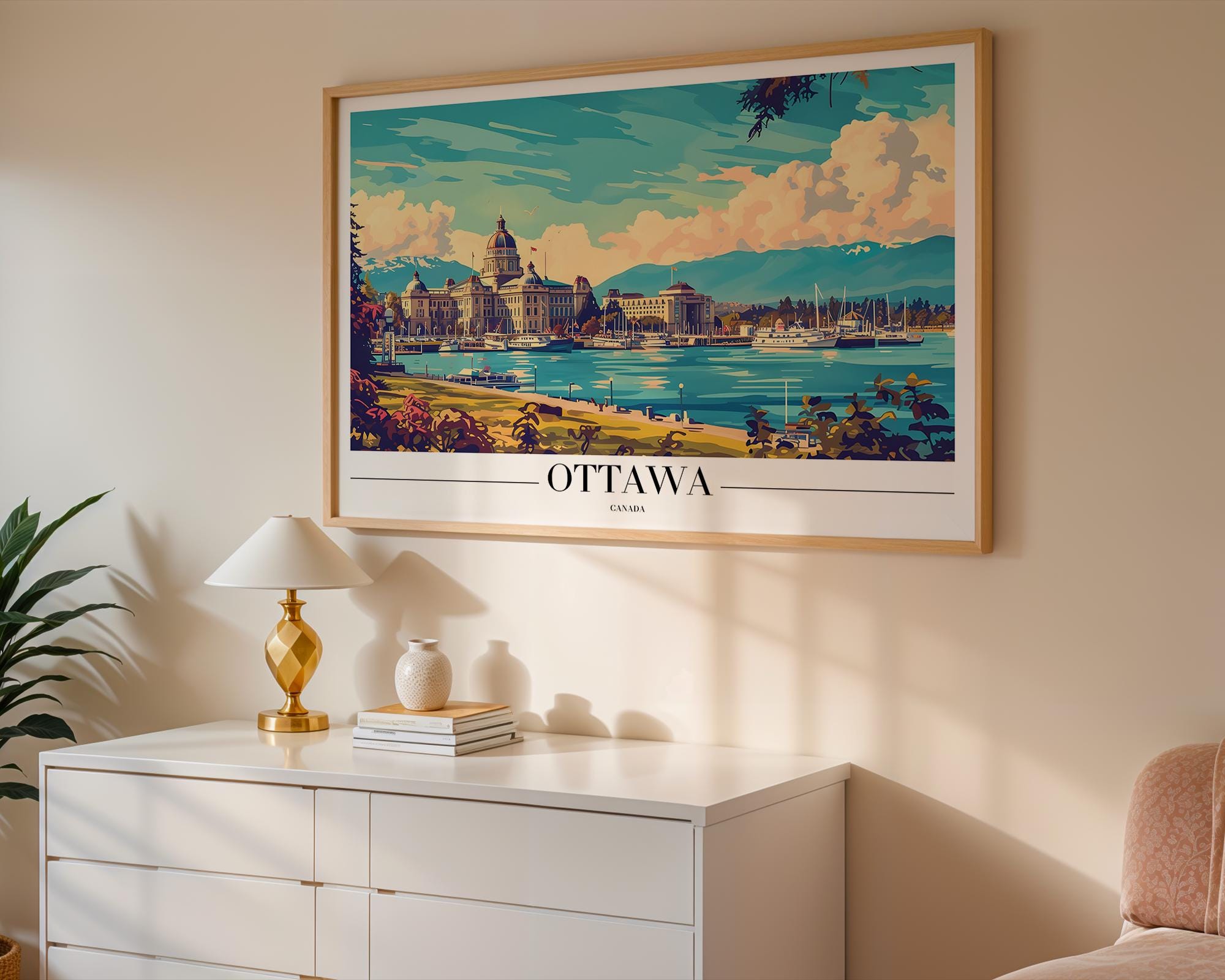 Ottawa Canada Travel Poster | Parliament Hill Vintage-Inspired Art Print wall art print, modern home decor, unframed artwork by Nomad & Nest