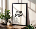 Positive Emotion | Ciao Bella Wall Art | Minimal Italian Typography | Modern Neutral Decor | Stylish European Quote Print wall art print, modern home decor, unframed artwork by Nomad & Nest