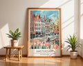 Amsterdam Canal Watercolor Print | Netherlands Travel Poster wall art print, modern home decor, unframed artwork by Nomad & Nest
