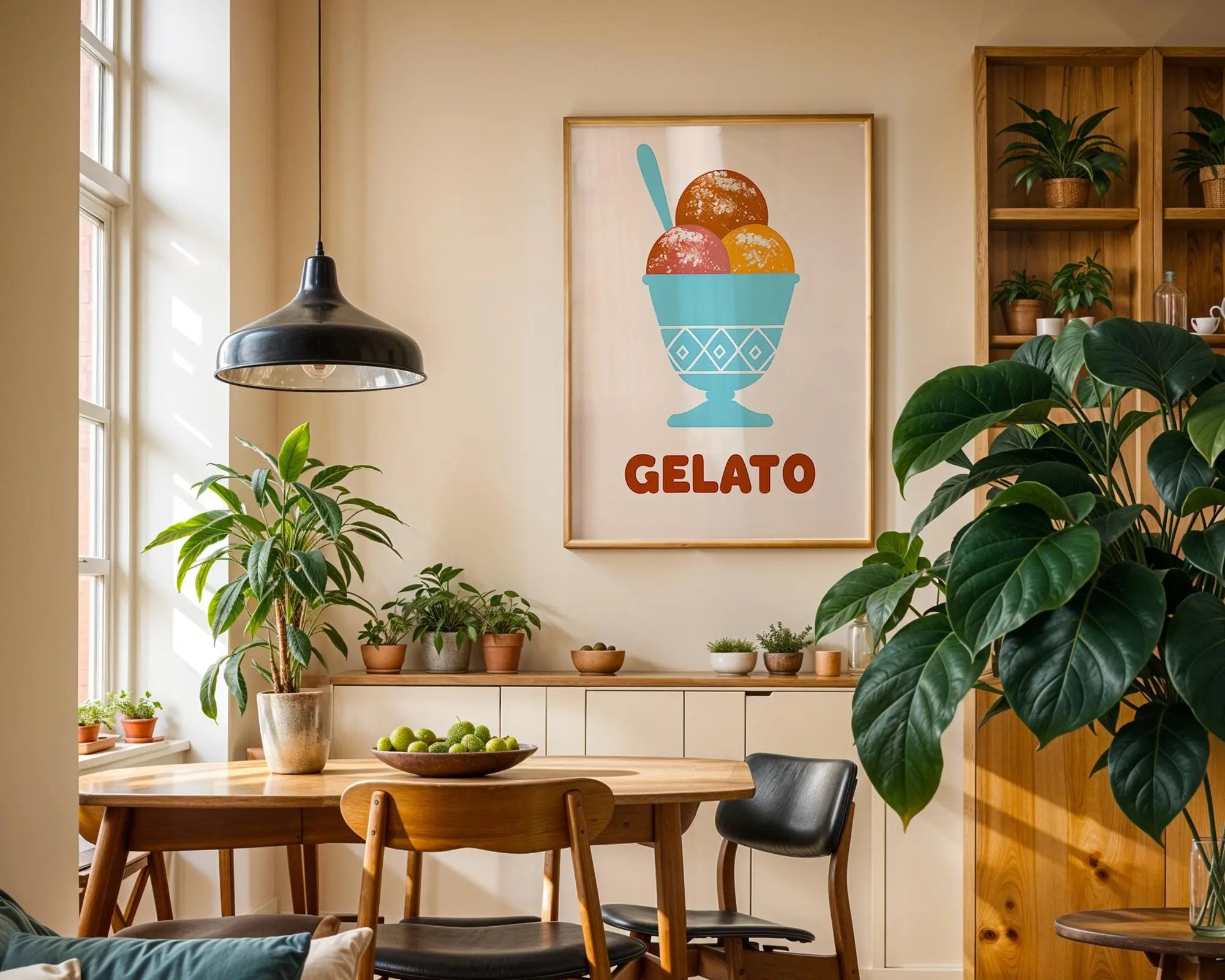 Gelato Art Print | Italian Dessert Illustration, Kitchen Decor wall art print, modern home decor, unframed artwork by Nomad & Nest