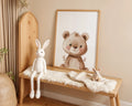 Playroom Ideas | Teddy Bear Nursery Wall Art | Soft Woodland Animal Print wall art print, modern home decor, unframed artwork by Nomad & Nest