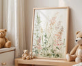Playroom Ideas | Blush Meadow Nursery Print | Watercolour Floral Wall Art wall art print, modern home decor, unframed artwork by Nomad & Nest