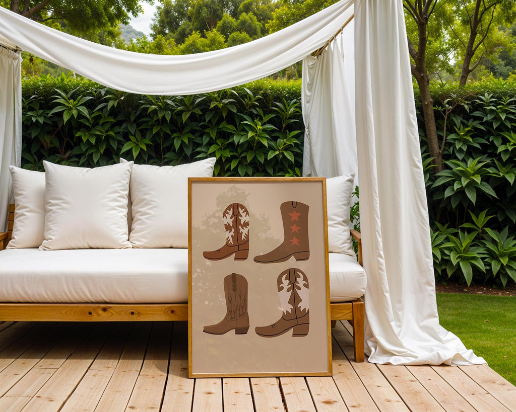 Cowboy Boots Print Set | Neutral Western Farmhouse Art wall art print, modern home decor, unframed artwork by Nomad & Nest