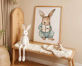Playroom Ideas | Reading Bunny Nursery Wall Art | Storybook Woodland Print wall art print, modern home decor, unframed artwork by Nomad & Nest