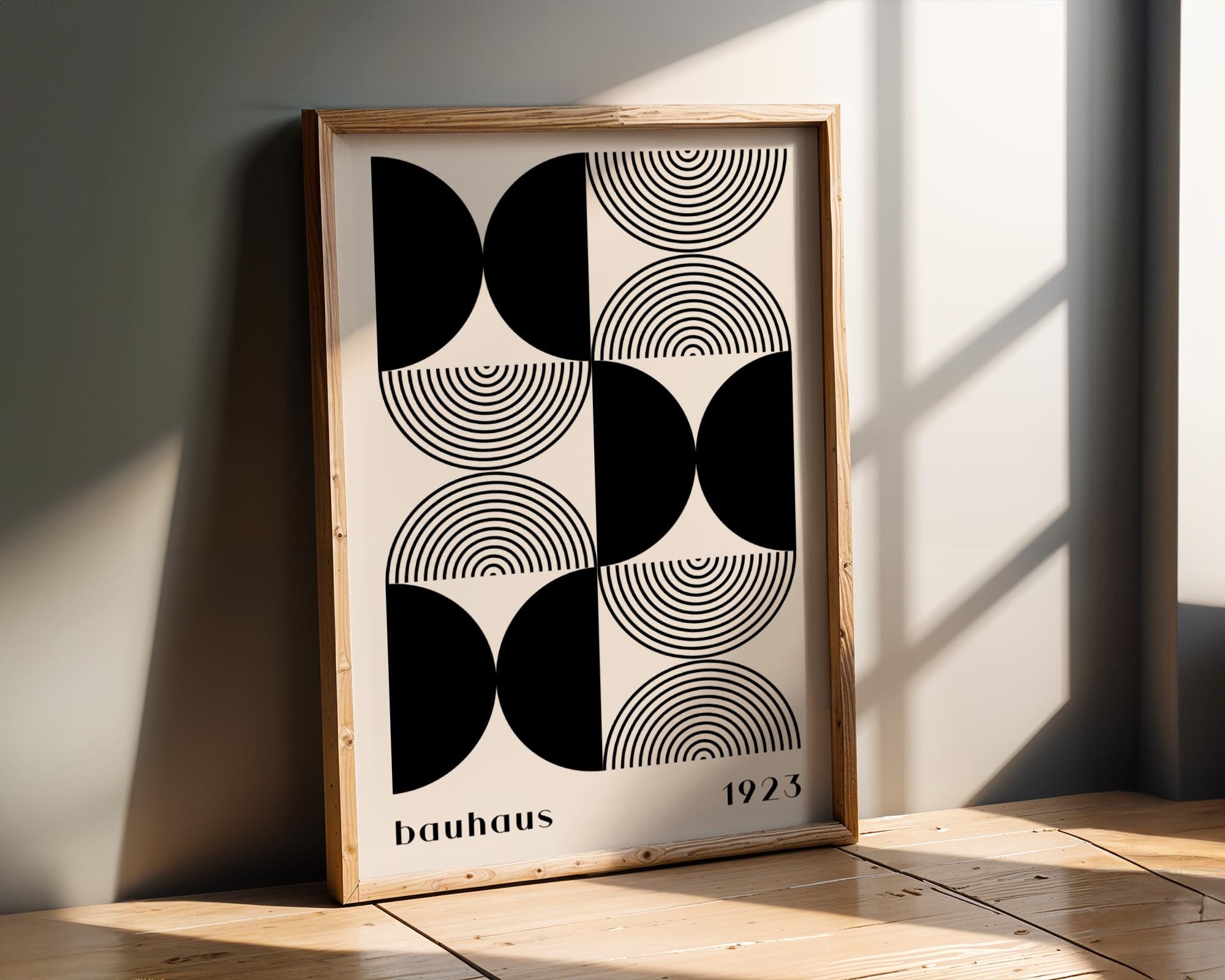 Bauhaus Poster Geometric Art Print | Minimalist Black and White wall art print, modern home decor, unframed artwork by Nomad & Nest