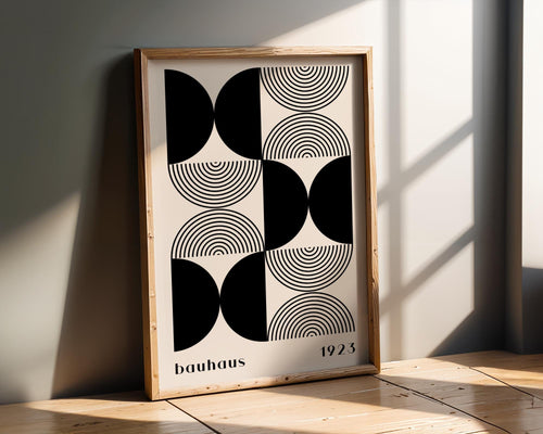 Bauhaus Poster Geometric Art Print | Minimalist Black and White wall art print, modern home decor, unframed artwork by Nomad & Nest