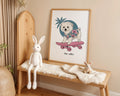 Playroom Ideas | Skate Dog Nursery Wall Art | Boho Animal Baby Print wall art print, modern home decor, unframed artwork by Nomad & Nest