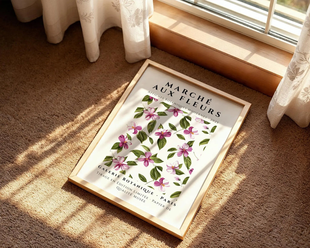Marché aux Fleurs Botanical Print | Vintage Parisian Flower Market Art wall art print, modern home decor, unframed artwork by Nomad & Nest