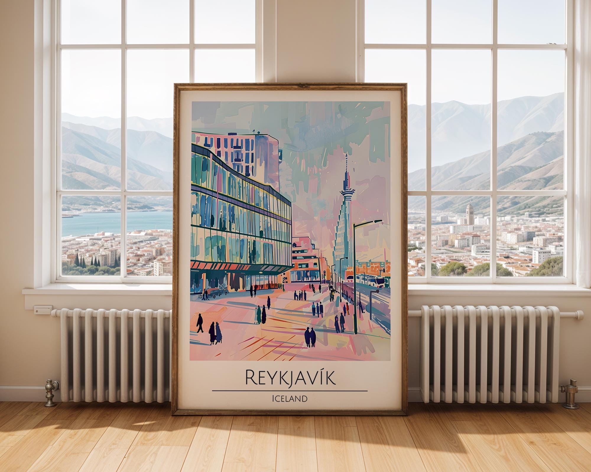 Reykjavik Iceland Art Print | Modern Scandinavian Travel Poster wall art print, modern home decor, unframed artwork by Nomad & Nest