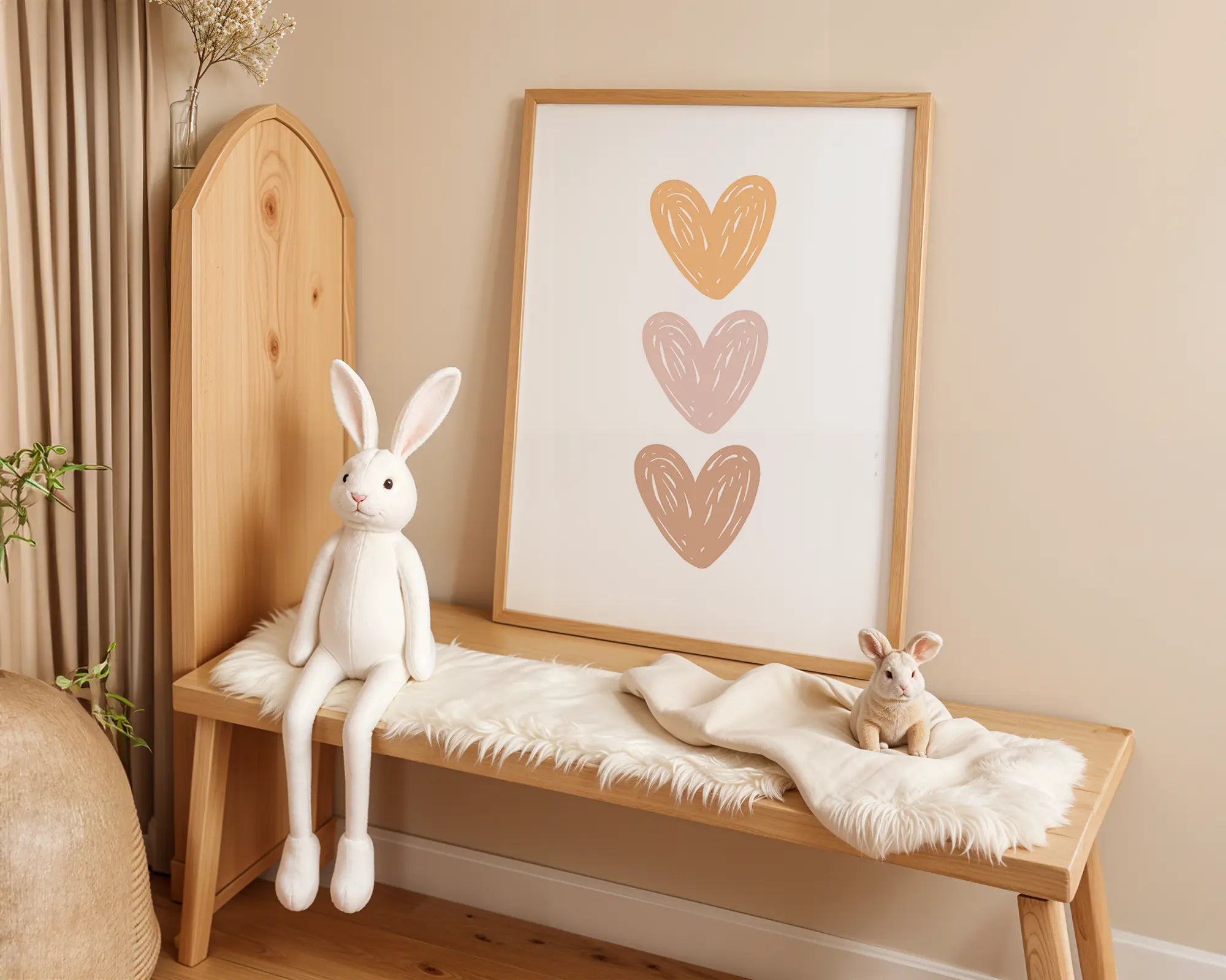 Playroom Ideas | Love Hearts Nursery Wall Art | Jungle Animal Baby Print wall art print, modern home decor, unframed artwork by Nomad & Nest