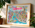 Valencia Spain Art Print | Colorful Cityscape Travel Poster wall art print, modern home decor, unframed artwork by Nomad & Nest