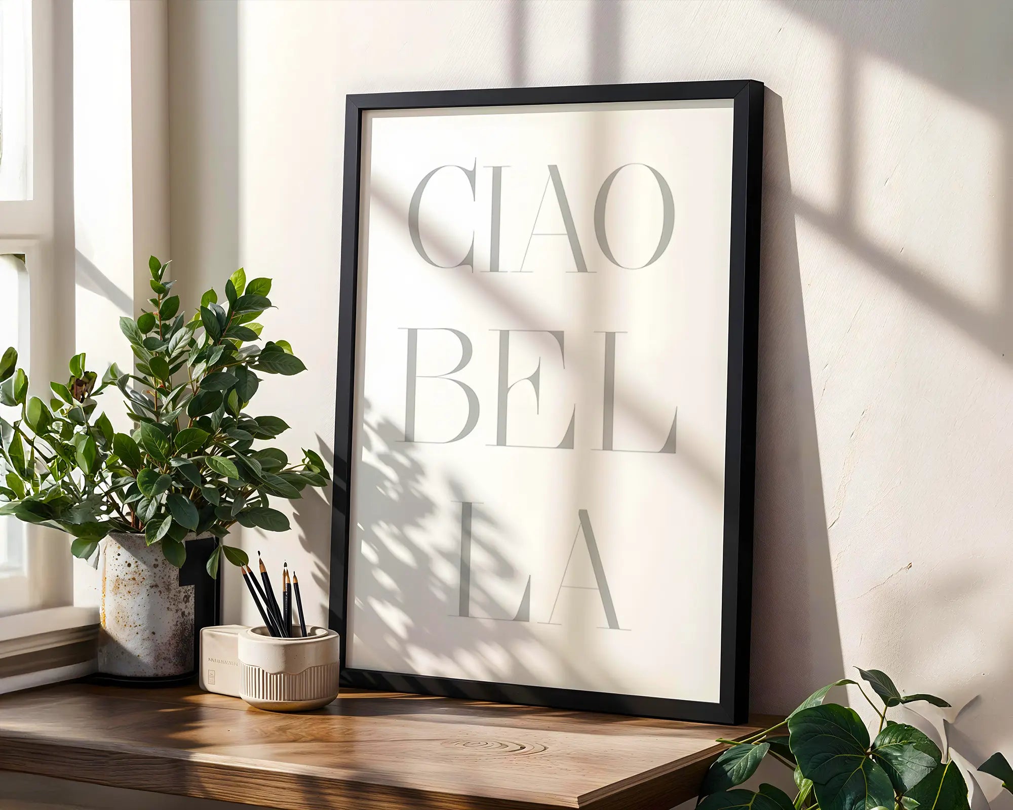 Positive Emotion | Ciao Bella Minimal Wall Art | Elegant Typography Print | Modern Neutral Home Decor | Soft Chic Poster wall art print, modern home decor, unframed artwork by Nomad & Nest