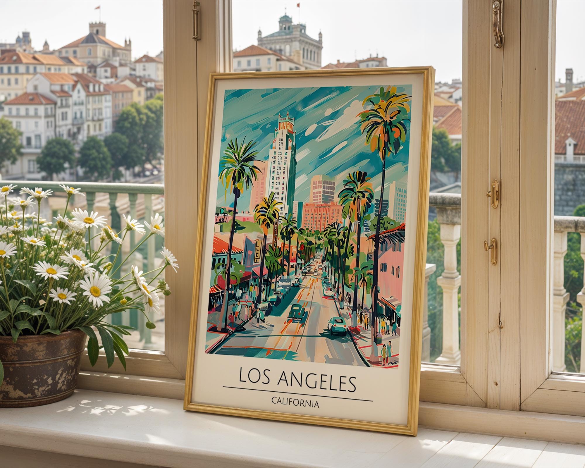Los Angeles Art Print | Retro Palm Tree Boulevard Illustration wall art print, modern home decor, unframed artwork by Nomad & Nest