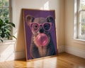 Colourful Prints | Koala Bubblegum Print | Funky Animal Art with Pink Glasses wall art print, modern home decor, unframed artwork by Nomad & Nest