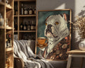 Japanese Poster | Bulldog Kimono Art Print – Funny Oriental Dog Tea wall art print, modern home decor, unframed artwork by Nomad & Nest