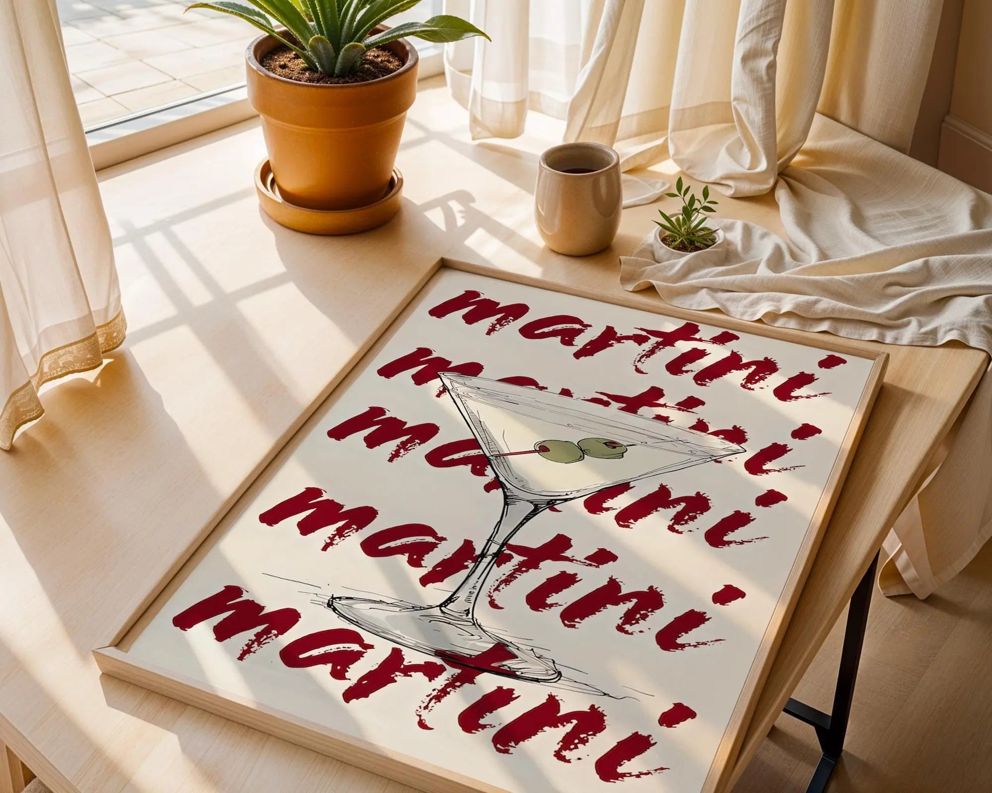 Martini Cocktail Print – Bold Typography Bar Cart Art wall art print, modern home decor, unframed artwork by Nomad & Nest