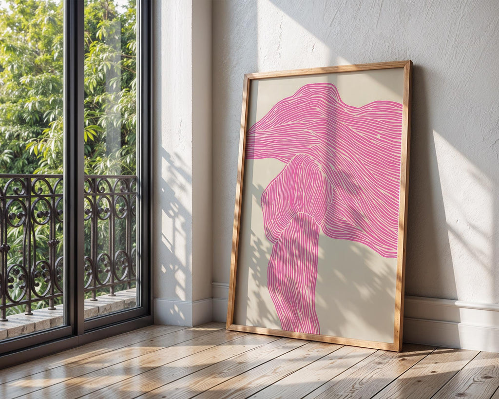Abstract Pink Line Art Print | Modern Geometric Wall Decor wall art print, modern home decor, unframed artwork by Nomad & Nest