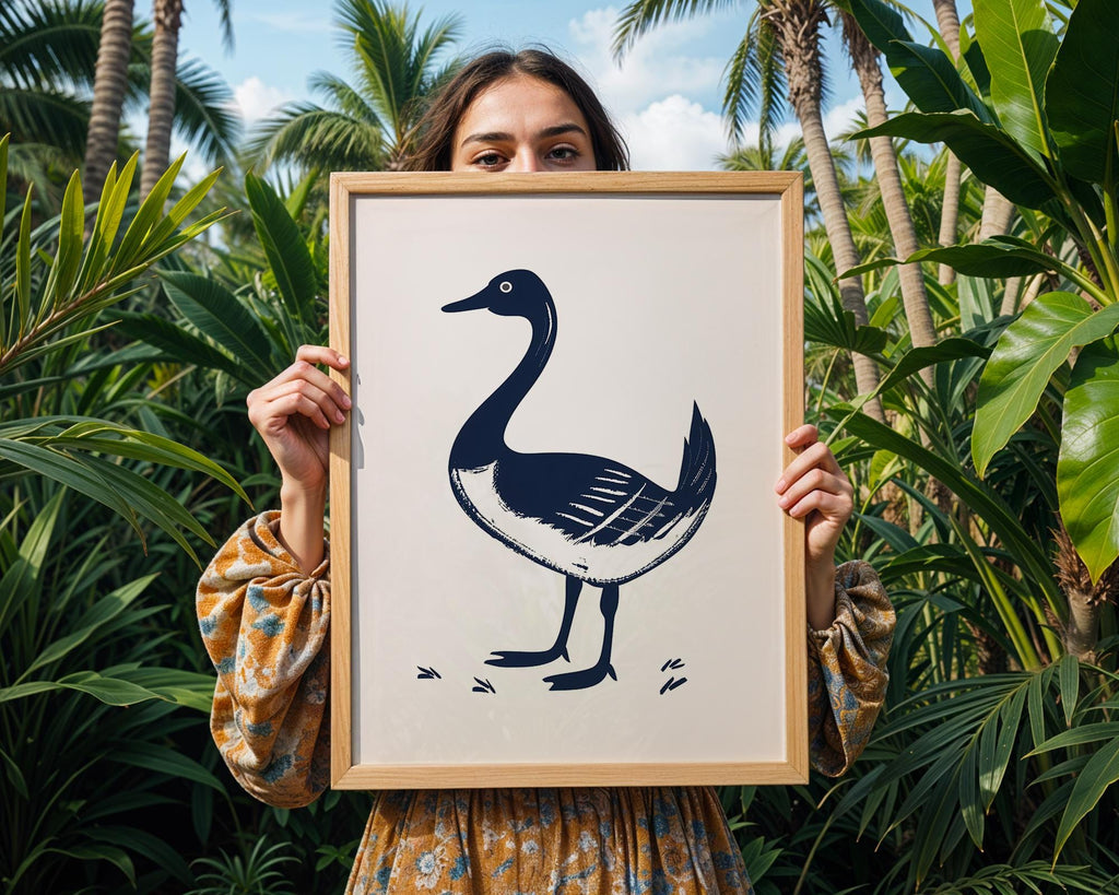 Goose Wall Art Print | Scandinavian Bird Decor wall art print, modern home decor, unframed artwork by Nomad & Nest