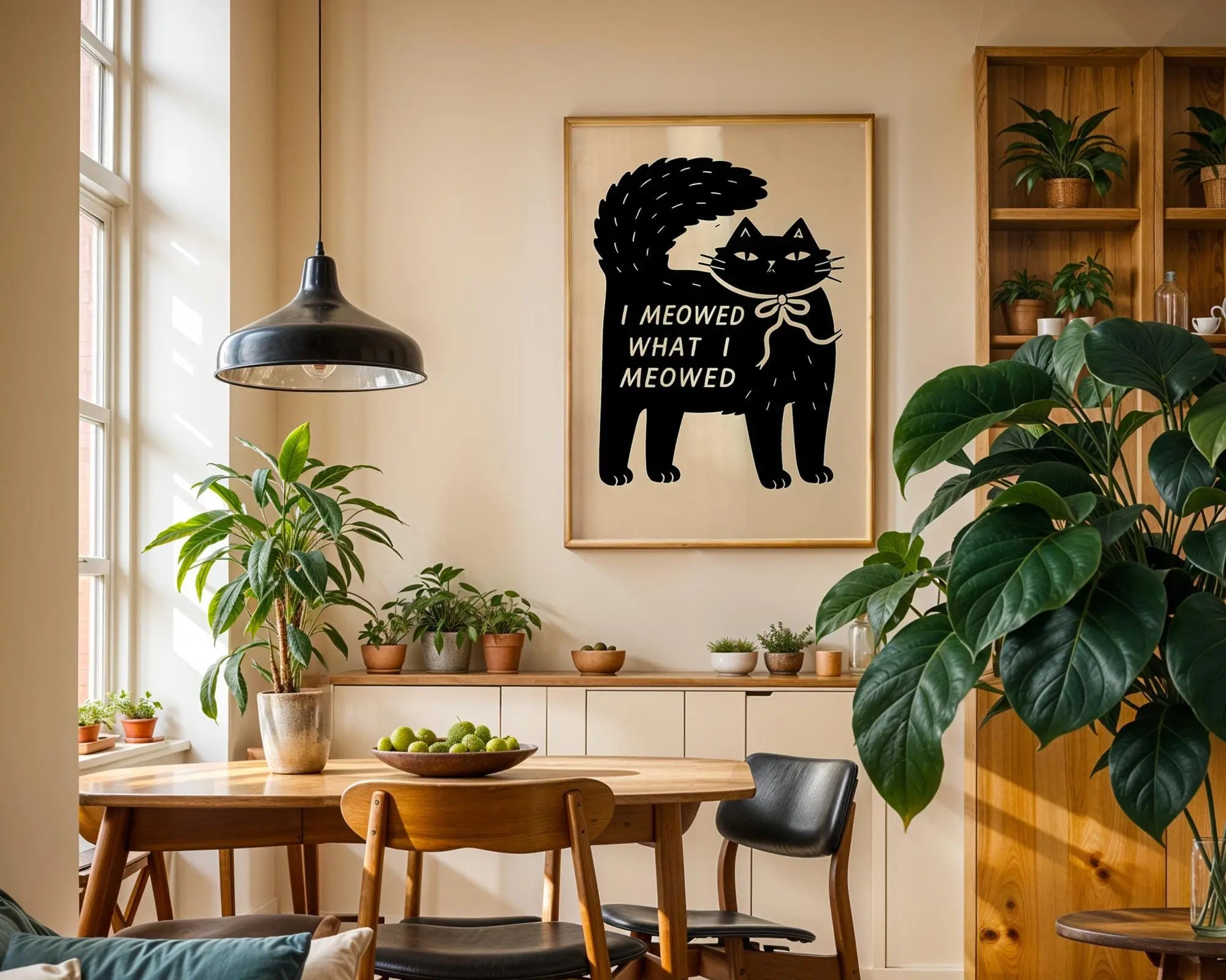 Funny Black Cat Art Print | I Meowed What I Meowed Quote wall art print, modern home decor, unframed artwork by Nomad & Nest