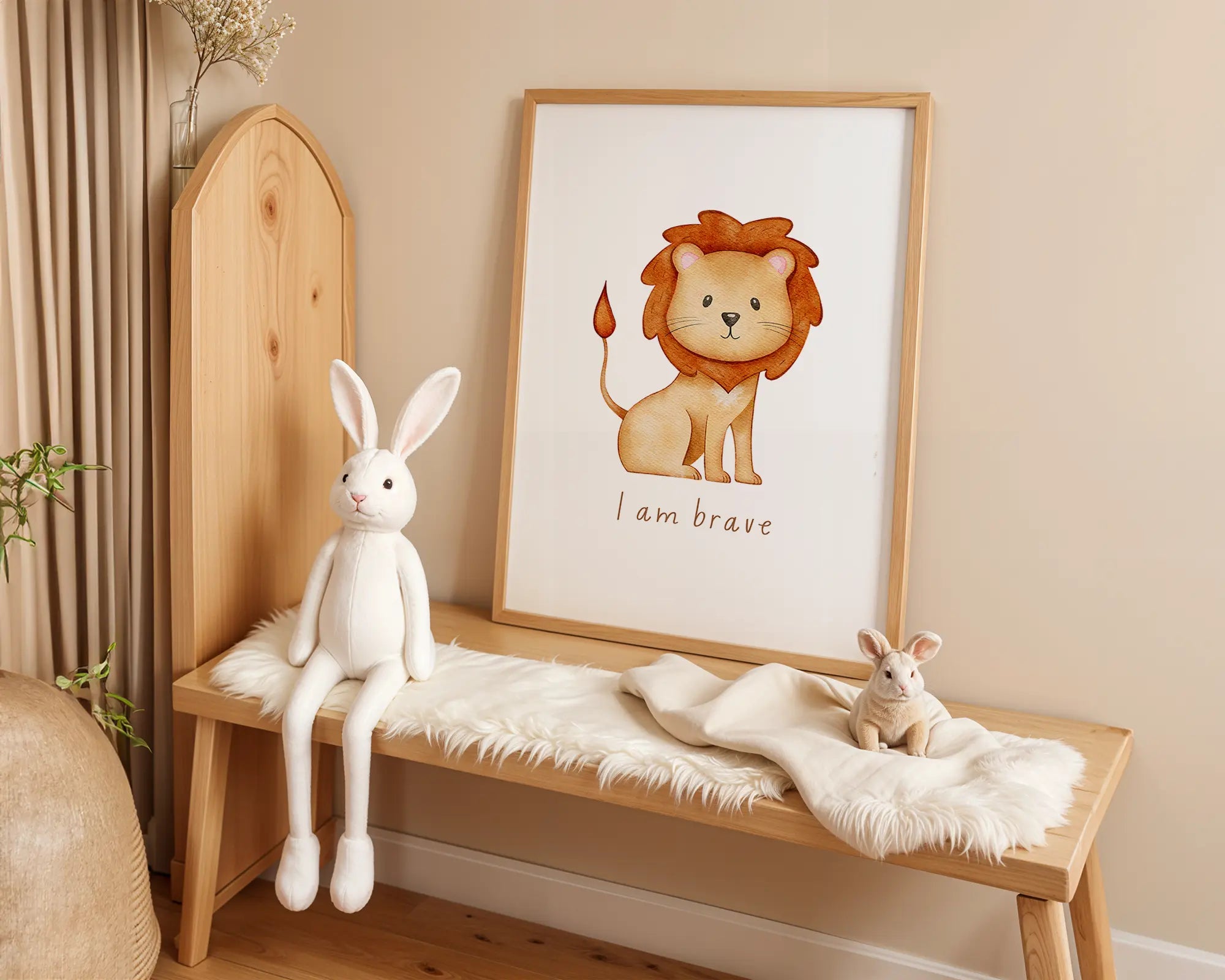Playroom Ideas | Lion Nursery Wall Art | Safari Animal Affirmation Print wall art print, modern home decor, unframed artwork by Nomad & Nest