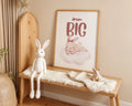 Playroom Ideas | Dream Big Bunny Nursery Wall Art | Soft Boho Cloud Print wall art print, modern home decor, unframed artwork by Nomad & Nest