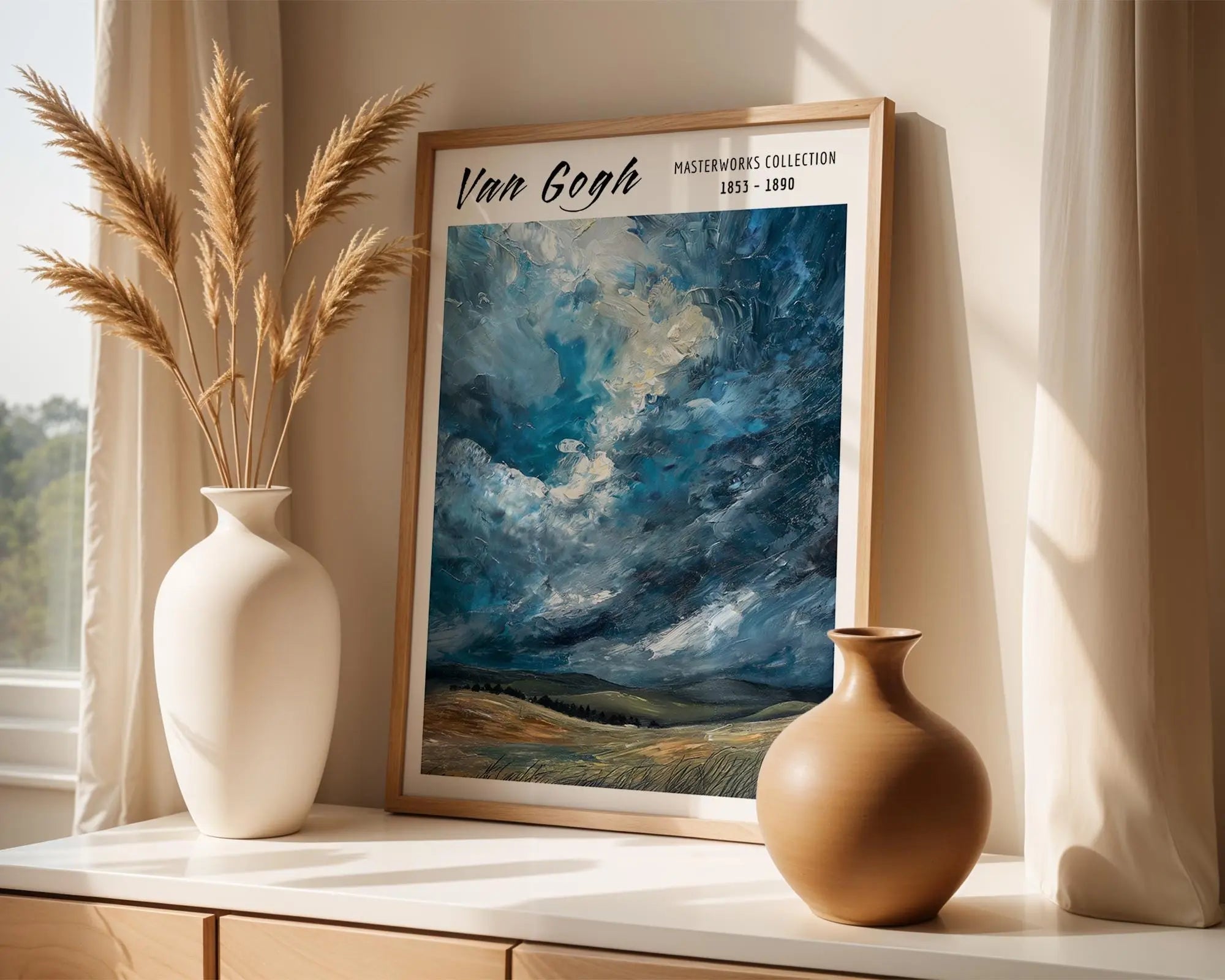 Van Gogh Print | Stormy Sky Landscape  | Impressionist Wall Art wall art print, modern home decor, unframed artwork by Nomad & Nest