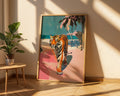 Colourful Prints | Abstract Tiger Beach Art Print | Modern Safari Wall Decor wall art print, modern home decor, unframed artwork by Nomad & Nest