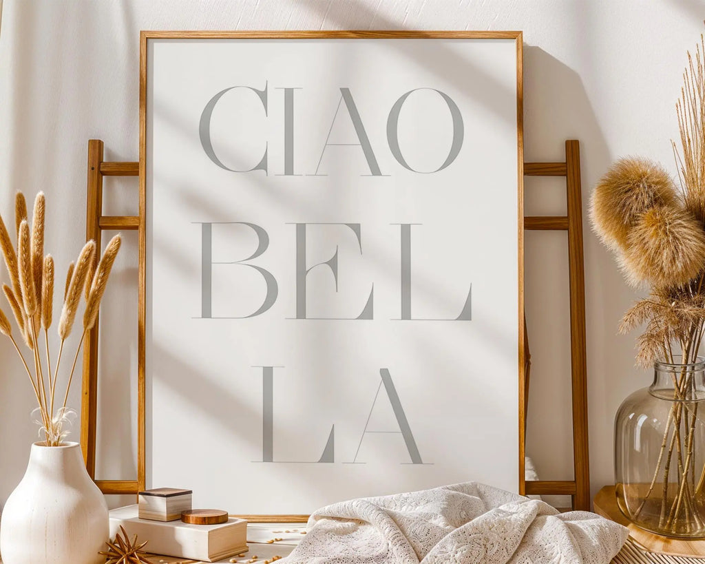 Ciao Bella Typography Print | Modern Minimalist Wall Art wall art print, modern home decor, unframed artwork by Nomad & Nest